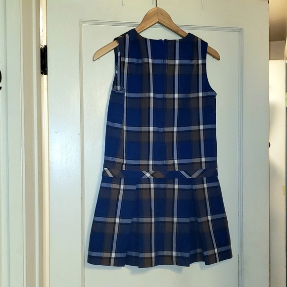 Blue grey white Plaid Jumper 10 - Picture 2 of 5